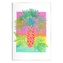 Stupell Industries Neon Palm Tree Botanicals Tropical Coastal Leaves Graphic Art Unframed Art Print Wall Art, Design by unknown
