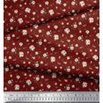 thumbnail image 3 of Soimoi Red Cotton Duck Fabric Leaves & Rose Floral Printed Fabric 1 Yard 44 Inch Wide, 3 of 3