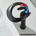 thumbnail image 4 of Matte Black Bathroom Basin Faucet Single Hole Single Handle Brass Waterfall Inlet Pipes Mixer Tap, 4 of 7