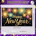 thumbnail image 2 of Fireworks Design Happy New Year Banner Golden Lettering New Year Display Colorful Sparkling Festive Backdrop for New Year Party Holiday Celebration Indoor Decoration, 2 of 9