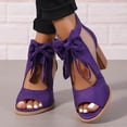 thumbnail image 2 of Dress Sandals Booties For Women Bow Vintage Sheer Suede Peep Open Toe High Heel Dressy Pumps Spring Summer, 2 of 7