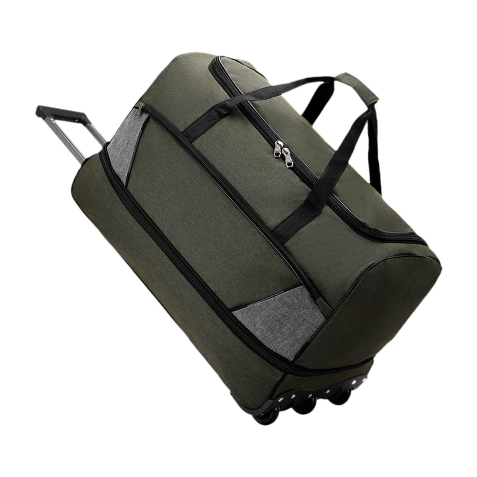 Wzmzjy Travel Duffel Bag with Wheels Portable Multifunctional for Weekend Getaway Green S