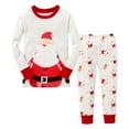 thumbnail image 3 of Toddler Boys Outfits Christmas Printed Long Sleeve Tops and Pants Sleepwear Set Clothing Set Size 3-4T ,White, 3 of 3