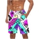 thumbnail image 1 of Pantalones Cortos para Hombre de Cintura Elástica con Bolsillos Pantalones de Playa de Impresión Casual, Poliéster Ligero de Moda para la Primavera Verano Al Aire Libre Y el Uso Diario, 1 of 4