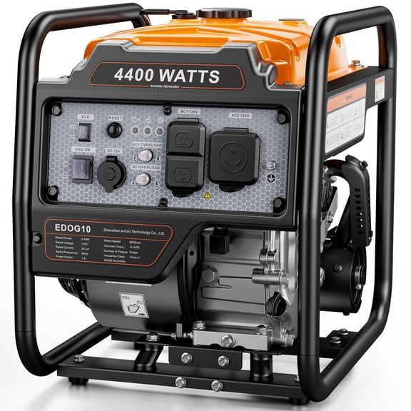 Efurden 4400-Watt Portable Inverter Generator, Gas Powered Generator with ECO Mode for Home Use and Camping, RV Ready, Low Noise
