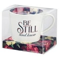 thumbnail image 3 of Christian Art Gifts Coffee Mug Be Still and Know Navy Floral Psalm 46:10, 13 oz, White Ceramic, 3 of 3