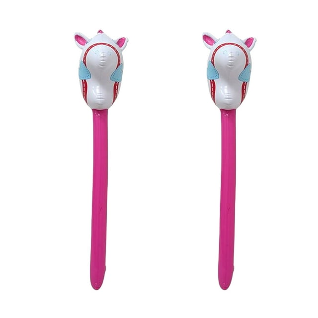 VONKY 2pcs PVC Inflatable Toy Stick With Edge Sealing Technology Cartoon Seal Up Air Plug. When Air Pink