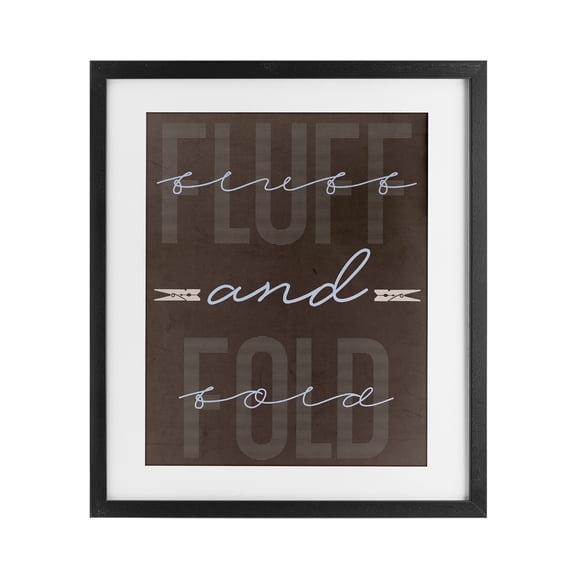 Fluff And Fold Brown Minimal Black Framed Print Under Glass, design by Marcus Prime