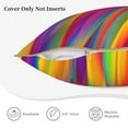 thumbnail image 5 of Kll Lines Multicolored Rainbow Decorative Throw Pillow Covers Velvet Soft For Couch Sofa Bedroom Living Room Outdoor -20"X20", 5 of 8
