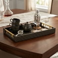 thumbnail image 3 of Contemporary Home Living Fish Scale Rectangular Serving Tray - 15.75" - Black and Gold, 3 of 9