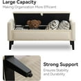 thumbnail image 4 of 47" Velvet Storage , Upholstered Bed  with Storage, End of Bed Ottoman with Wooden Legs,Bedside Storage  for Bedroom, Living Room, or Entryway, Beige, 4 of 7