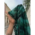 thumbnail image 5 of Green Deep V-Neck Ruched Mesh Slip Maxi Dress With High Slit For Women Summer Beach Elegant, 5 of 8