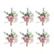 thumbnail image 1 of 6 piezas rosa boda bosque vestido ramillete verde de alta  boda novia y novio ramillete festivo hecho a mano ramillete simulación broche nota de pedido paquete de 6 piezas ANGGREK Otros, 1 of 6