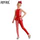 thumbnail image 2 of Mono de Ballet con lentejuelas a rayas y bastón de caramelo para niñas, traje de Cosplay de Año Nuevo, mono con péplum de cintura alta y espalda abierta, 2 of 5