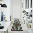 thumbnail image 4 of Yayeee Runner Rug for Bedroom 2'x6' Machine Washable Hallway Non Slip Mat, Green Block Pattern, 4 of 8
