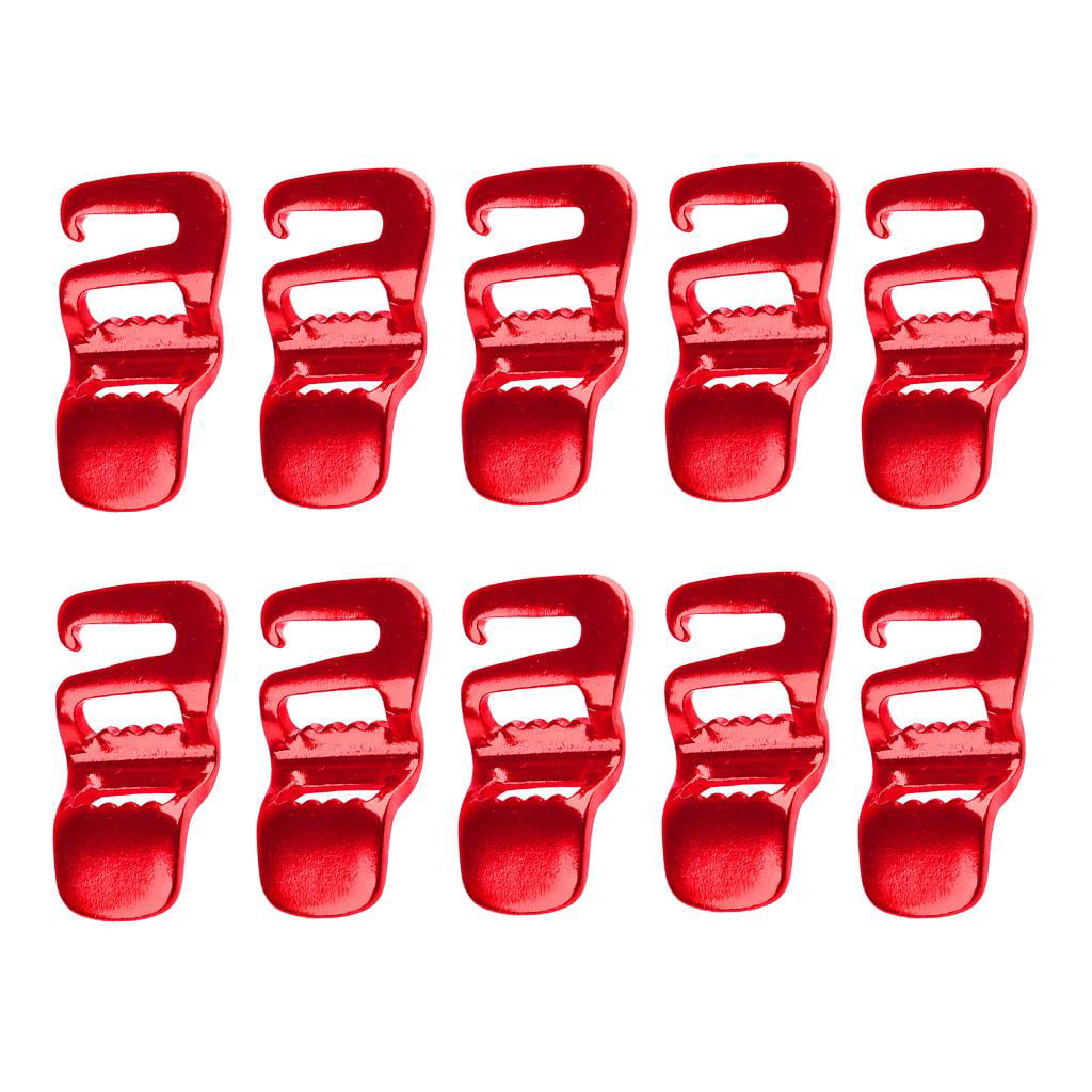 10pc/Set Metal G Hook Webbing Buckle Tactical lightweight and Strong 10/20mm Red 