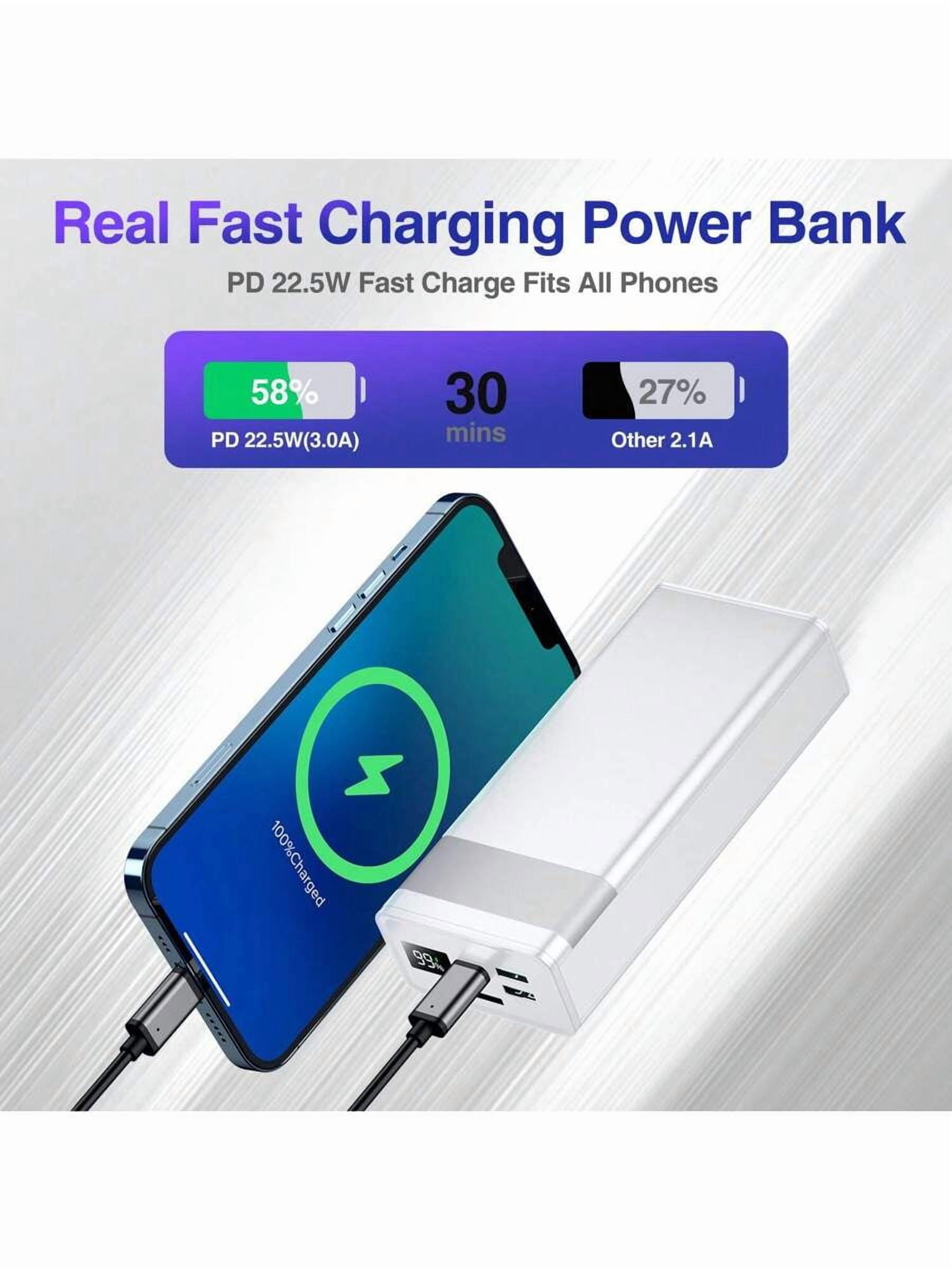50000mAh Power Bank 22.5W Fast Charging, USB-C Portable Charger with LED Display & Flashlight, 3 Outputs 2 Inputs External Battery Pack for iPhone iPad Android, Travel Outdoor Gift