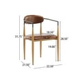 thumbnail image 3 of Noble House Minimalist PU Upholstered Dining Chairs with Metal Frame, Maple+Coffee, Set of 2, 3 of 9