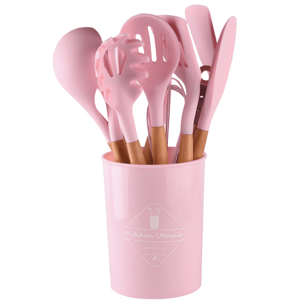 Lot De 3 Cuillères Cuisine Silicone - Cuillères Mélanger Résistantes Chaleur Colorées Anti-adhésives