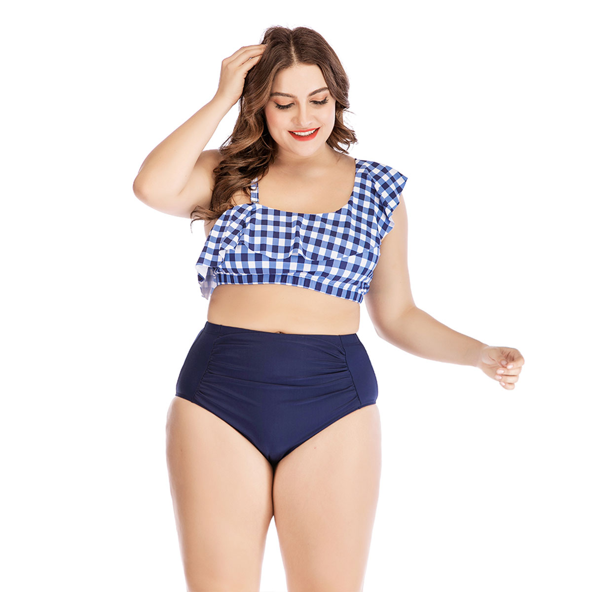 high waist 2 piece bathing suit plus size