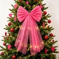 thumbnail image 6 of AHGQT Large Fluffy Tulle Topper Bow, 28.7x13.4Inch Christmas Tree Decoration Giant Red Bow, Giant Wreath Wall Decor with Long Streamers for Xmas Home Wedding Car Holiday Decor Supplies, 6 of 7