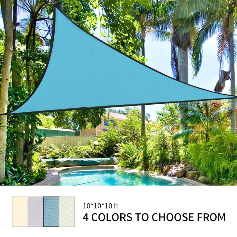 ZXMT Triangular Patio Sun Shade Canopy, 10ft, Waterproof, 95