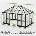 thumbnail image 3 of 14x9.7x10 FT Polycarbonate Greenhouse for Outdoors, Walk-in Design with Aluminum Frame for Patio, Garden, 3 of 9