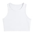thumbnail image 4 of XINXIAOO Girls White Crop Tank Tops Breathable Workout Sleeveless Dance Yoga Athletic Casual Tight Kids 10-14 Years, 4 of 4
