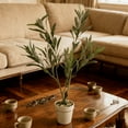 thumbnail image 5 of Small Artificial Faux Olive Tree, 26" Fake Olive Tree, Olive Trees Artificial Indoor in a White Pot, Olive Branches, Olive Stems for Home GreenDecor, Small Artificail Plant Indoor (Set of 2), 5 of 6