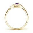 thumbnail image 2 of ANGARA Natural Princess Diana Inspired Amethyst Ring with Diamond Halo in 14K Yellow Gold for Women (Size-5x3mm) | February Birthstone, Anniversary, Jewelry Gift for Women | Natural Amethyst Ring, 2 of 10