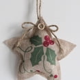 thumbnail image 4 of Pack de 4 adornos navideños colgantes navideños muñecos de lino estampado muñecos colgantes para arbol de navidad regalos de navidad relleno algodón + paño ANGGREK Otros, 4 of 8