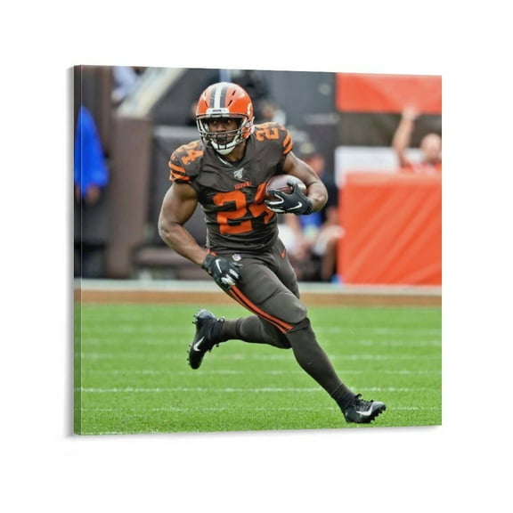 Running Back Nick Chubb Poster Picture Print Canvas Poster Wall Paint Art Posters Decor Modern Home Artworks Gift 28x28inch(70x70cm)
