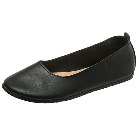 

ZAROYEAX Fashion Summer Women Casual Shoes Flat Lightweight Shallow Mouth on Solid Color Round Toe