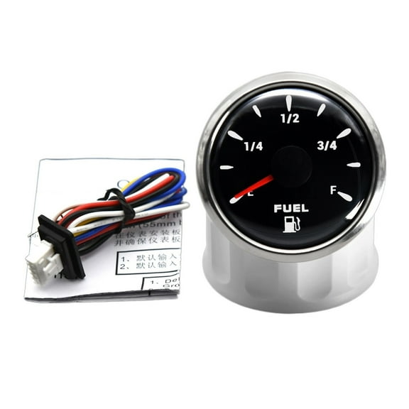 52mm Fuel Level Gauge With 100-550mm Fuel Level Sensor 7 Color Marine Boat Car Point Fuel Tank Level Meter For Oil Tank Level ,Easy Setup