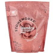 Grab Green Stoneworks Natural, Eco-Friendly Detergent Powder Pods, Rose Petal, 50 Loads