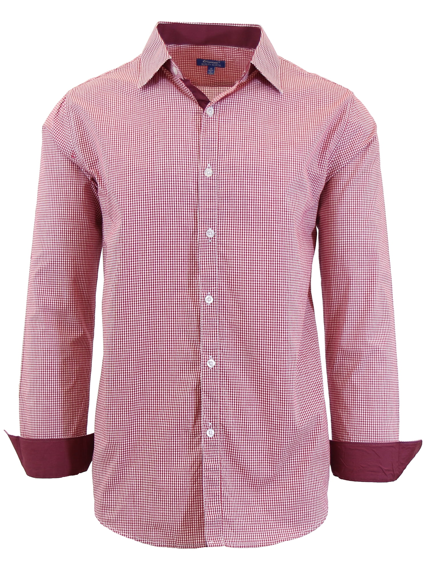 Mens Long Sleeve Gingham & Checkered Dress Shirts