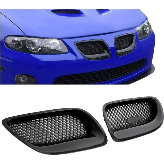 HECASA Front Bumper Kidney Grilles Compatible with 2004-2006 Pontiac GTO Base Coupe 2-Door Upper Bumper Kidney Mesh Grills Set Black