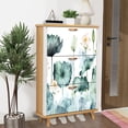 thumbnail image 6 of Shoe Storage Cabinet with 3 Flip Drawers for Entryway Lily Pad Peel Stick Black Green Lotus Flowers Water Lilies Large Green Shoe Rack Storage Organizer, 6 of 8