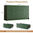 thumbnail image 7 of FURNIWAY Green 7 Drawer Dresser, Fluted Wood Clothes Storage Organizer & Cabinet for Bedroom, Modern Chest with Gold Metal Handles, Wide Dresser for Bedroom,Living Room,Hallway, 7 of 7