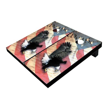 Skip's Garage Eagle Declaration Solid Wood Cornhole Board Set