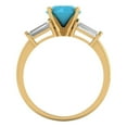 thumbnail image 4 of Three-Stone Engagement Ring for Women - 2ct Simulated Turquoise in 14K Yellow Gold Promise Ring, 4 of 6