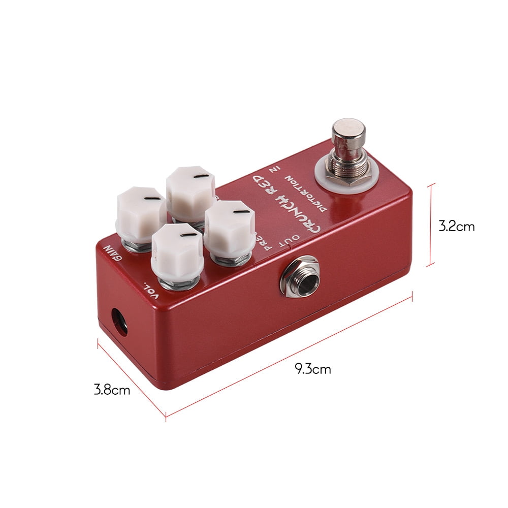 MOSKY CRUNCH RED Distortion Guitar Effect Pedal Full Metal Shell True Bypass