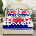 thumbnail image 3 of Erosebridal Football Print Sheet Set Twin,Blue Red Bedding Sets Twin Size,Teenager Bedroom Decor(Buffalo),3pcs, 3 of 7