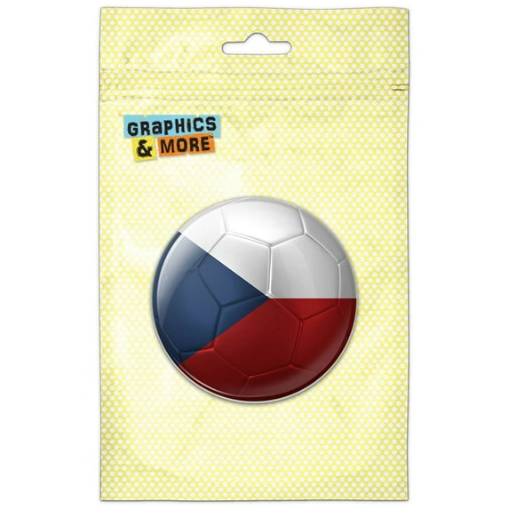 The Czech Republic Flag Soccer Ball Futbol Football Pinback Button Pin Badge