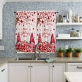 thumbnail image 3 of Valentines Gnomes Window Curtains 63 Inch Length - 2 Panels, Rod Pocket Curtain Panels, Red Love Heart Tree Floral Pink Window Treatment for Bedroom/Kitchen/Bathroom, 42W x 63L Inch, 3 of 5