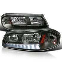 Spec-D Tuning Jdm Black Clear Lens Led SMD Headlights Compatible with 2000-2005 Chevy Impala L R Pair Head Light Lamp Assembly