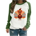 thumbnail image 3 of VKOYWKM Fall Sweatshirts Women Long Sleeve Thanksgiving Turkey Graphic Soft Loose Fit Color Block Raglan Sweatshirts Long Sleeve Crew Neck Pullover Sweatshirt, 3 of 5