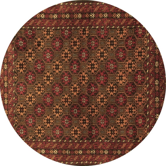 Ahgly Company Indoor Round Persian Brown Traditional Area Rugs, 4' Round