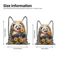 thumbnail image 2 of Kdxio Elegant Cute Panda Sunflower Print Drawstring Backpack Bag,Waterproof Draw String Back Sack, Gym Drawstring Bags Swim Bag For Unisex, 2 of 5