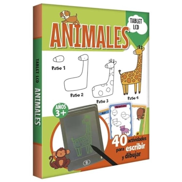 Animales. Tablet LCD. 40 actividades para escribir y dibuja
